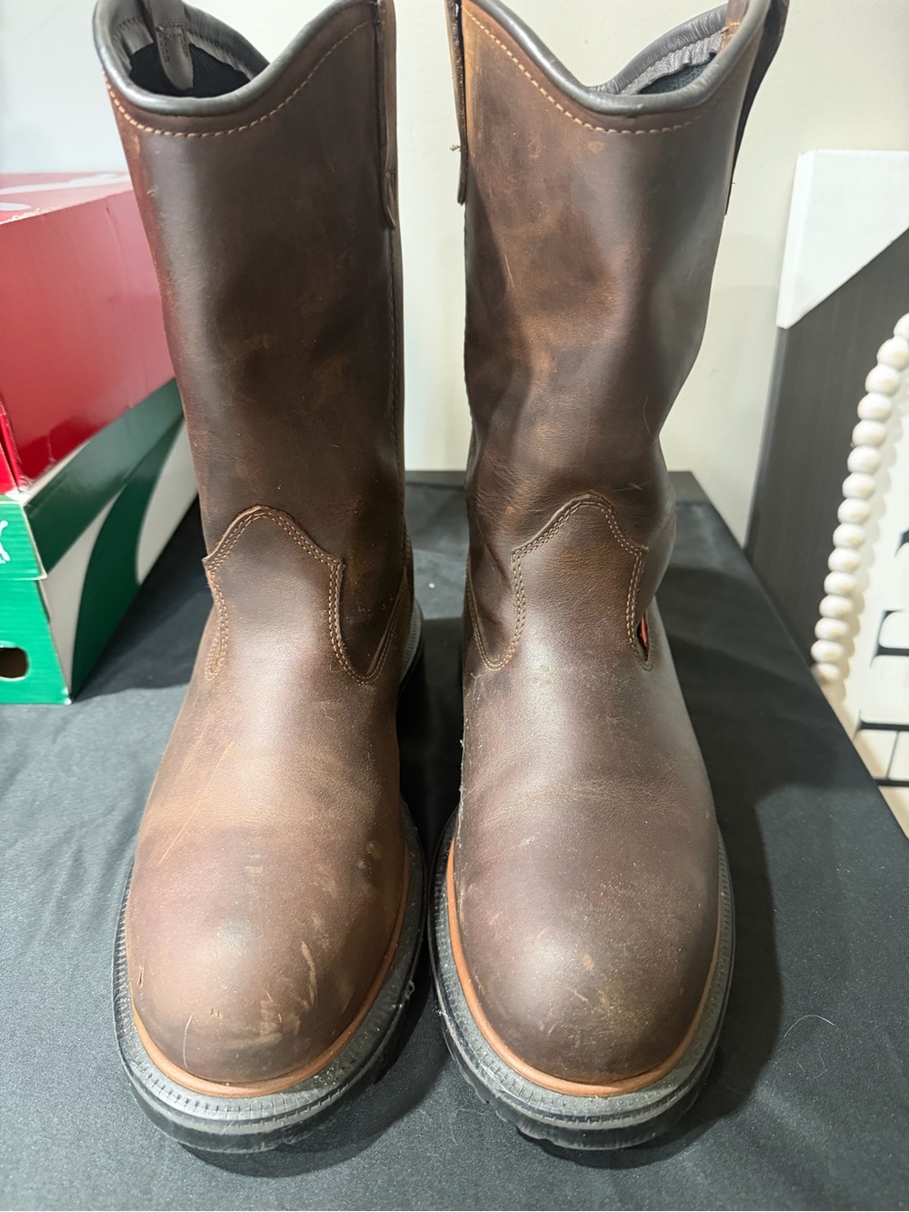 Red Wing Shoes Brown Leather Pull-On Cowboy Boots